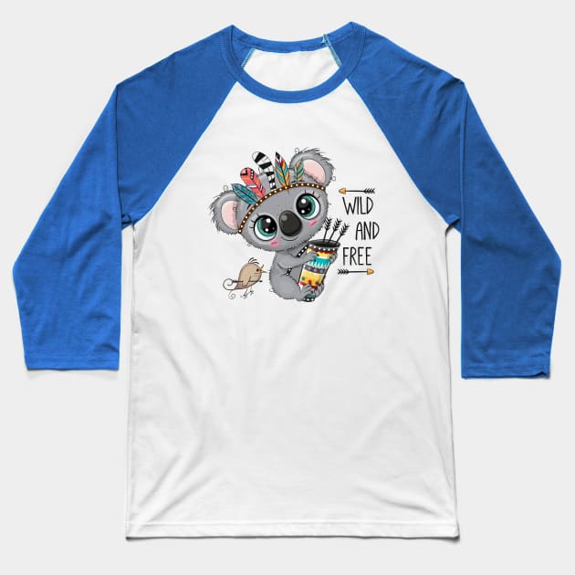 Cute koala with arrows Baseball T-Shirt by Reginast777